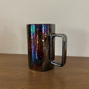 Starbucks irredesant Ceramic Mug large stem grip